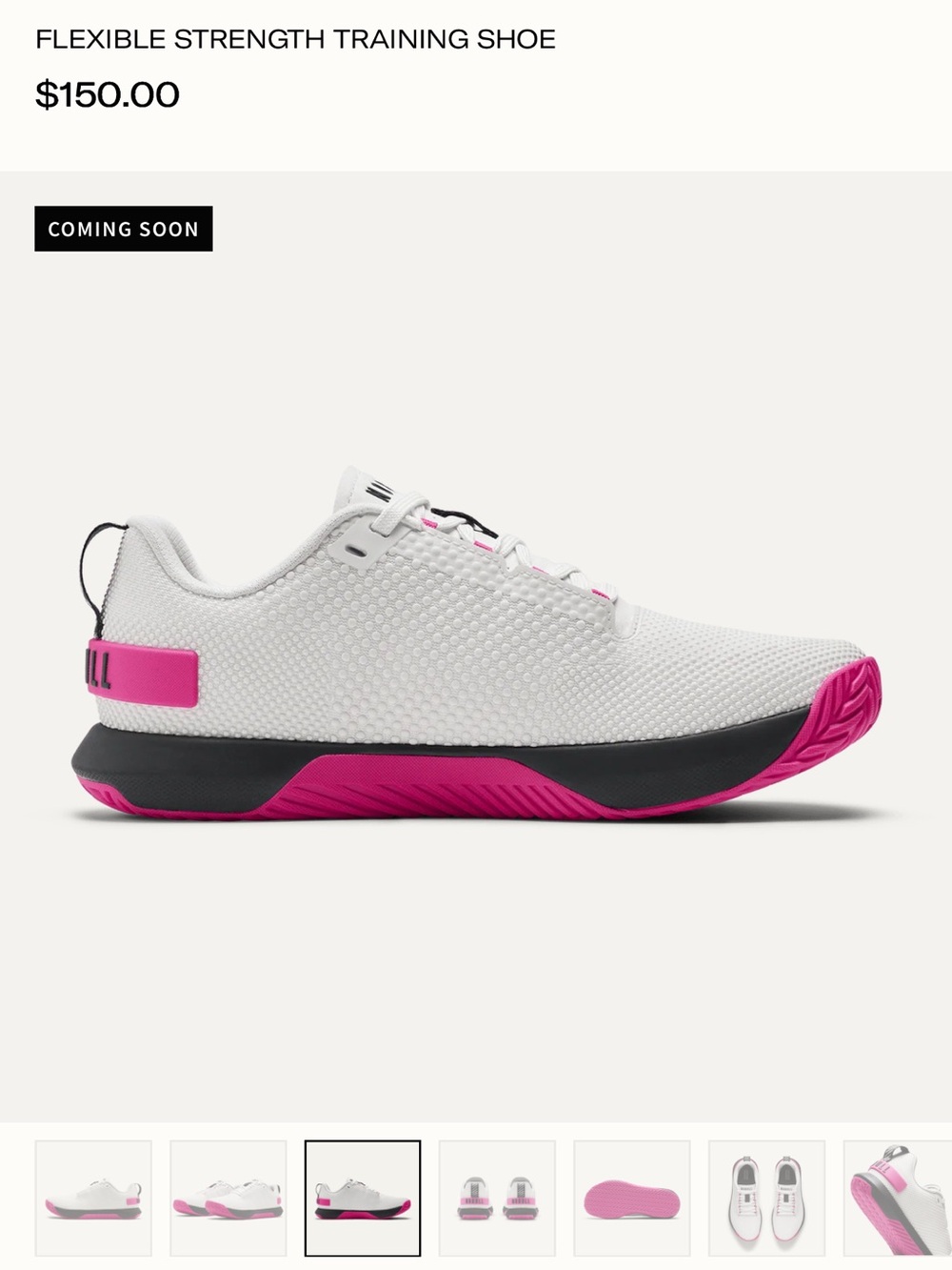 NOBULL White and Pink Lightweight Training Shoe - Picture 2 of 3